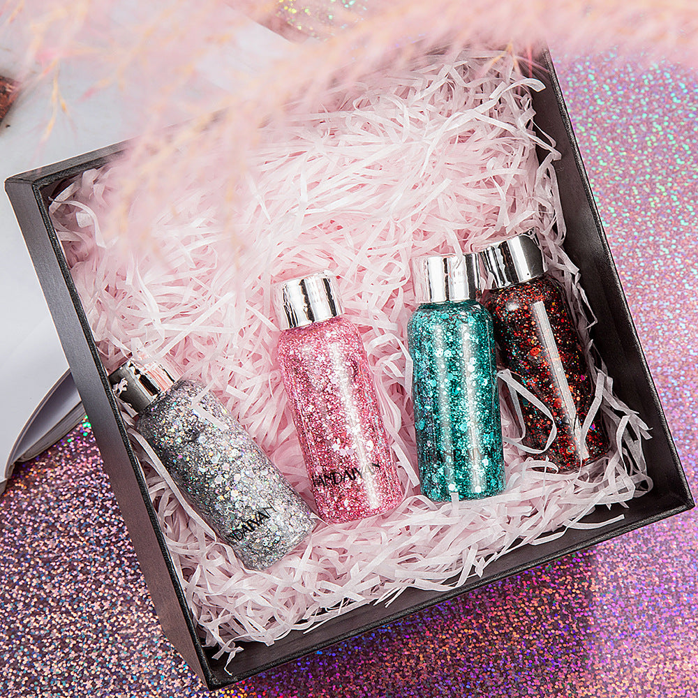 HANDAIYAN Mermaid Scale Face Body Sequins Body Lotion Glitter Cream Eye Shadow Colorful Polarized Stage Makeup