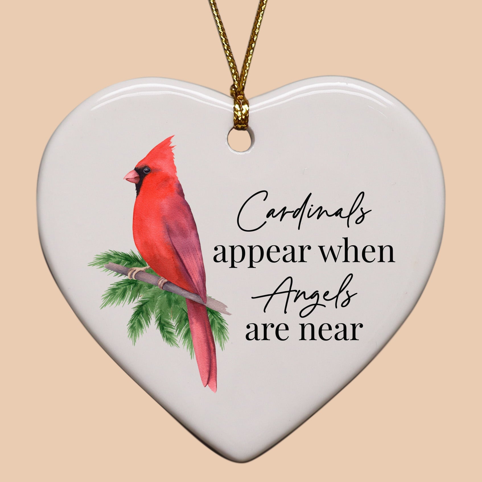 Sympathy Ornaments - Cardinals Appear When Angels Are Near