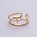Side Cross Ring - Gold Cross Ring - Stacking Rings - Sideway Cross Ring - Cross Jewelry - Religious Jewelry - Sign Ring - Micro Pave ring R-060